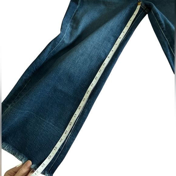 Banana Republic HIGH-RISE WIDE-LEG CROP Women’s Blue Jeans 28P Petite Raw Hem - Picture 8 of 9